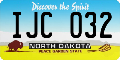 ND license plate IJC032
