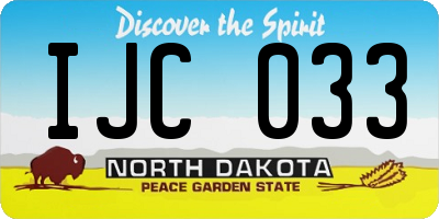 ND license plate IJC033