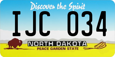 ND license plate IJC034