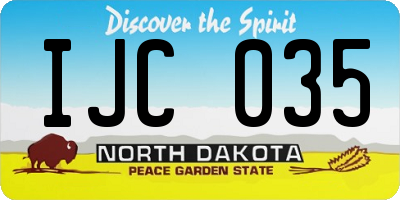 ND license plate IJC035