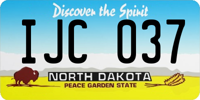 ND license plate IJC037