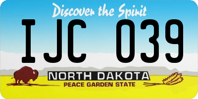 ND license plate IJC039