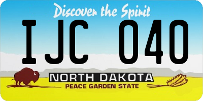 ND license plate IJC040