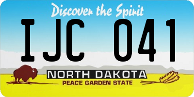 ND license plate IJC041