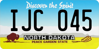 ND license plate IJC045