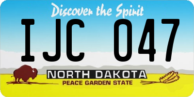 ND license plate IJC047