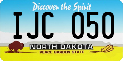 ND license plate IJC050