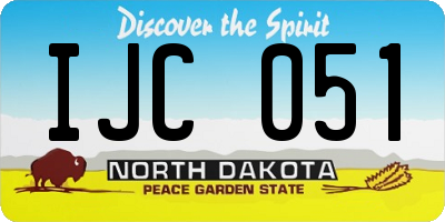 ND license plate IJC051