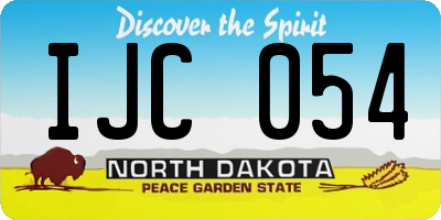 ND license plate IJC054