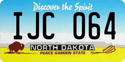 ND license plate IJC064