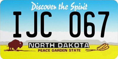 ND license plate IJC067