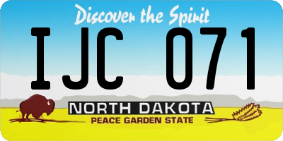 ND license plate IJC071