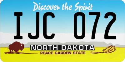 ND license plate IJC072