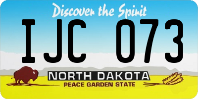 ND license plate IJC073