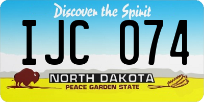 ND license plate IJC074
