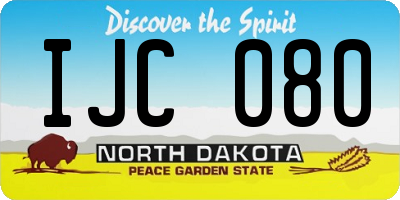 ND license plate IJC080