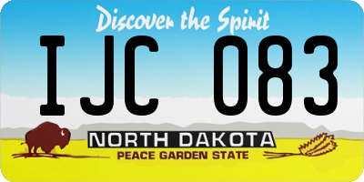 ND license plate IJC083