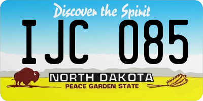 ND license plate IJC085
