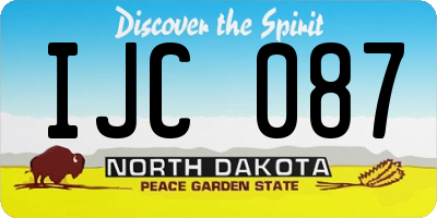 ND license plate IJC087