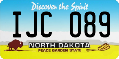 ND license plate IJC089