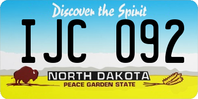 ND license plate IJC092