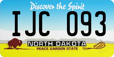 ND license plate IJC093