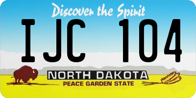 ND license plate IJC104
