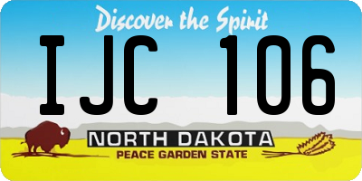 ND license plate IJC106