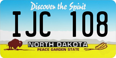 ND license plate IJC108