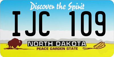 ND license plate IJC109