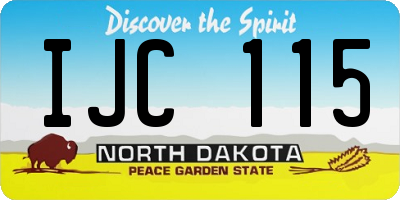 ND license plate IJC115