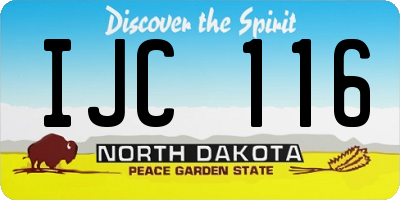 ND license plate IJC116