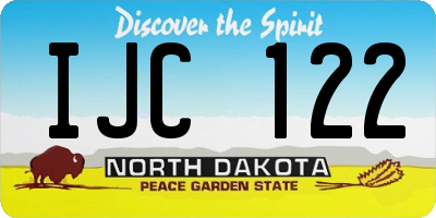 ND license plate IJC122