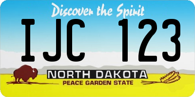 ND license plate IJC123