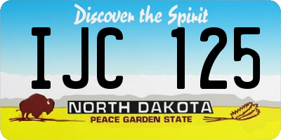 ND license plate IJC125