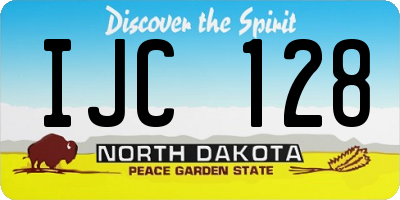 ND license plate IJC128