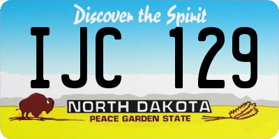 ND license plate IJC129