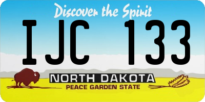 ND license plate IJC133