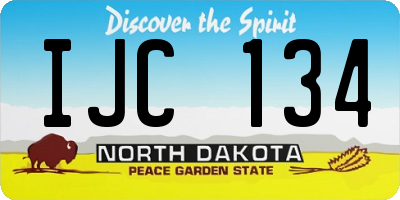 ND license plate IJC134