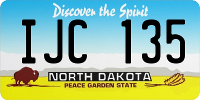ND license plate IJC135
