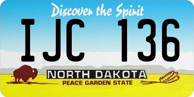 ND license plate IJC136