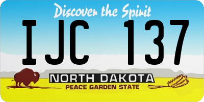 ND license plate IJC137