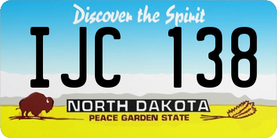 ND license plate IJC138