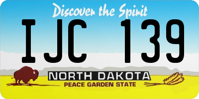 ND license plate IJC139