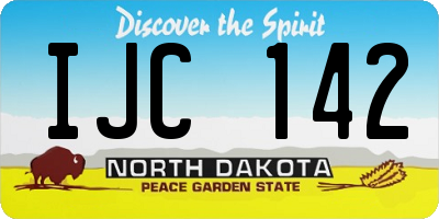ND license plate IJC142