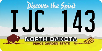 ND license plate IJC143