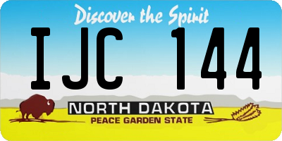 ND license plate IJC144