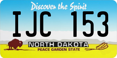 ND license plate IJC153