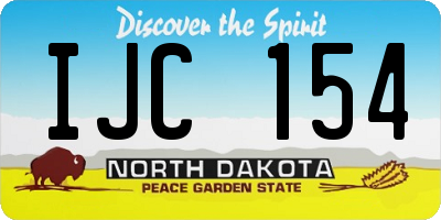 ND license plate IJC154