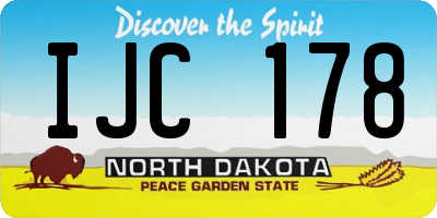 ND license plate IJC178